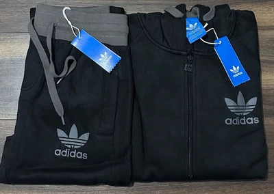 Adidas Originales Para Hombre Chándal Completo Sudadera con Capucha y Joggers Cremallera Completa Logo Negro S-XL Foto 1 de 4