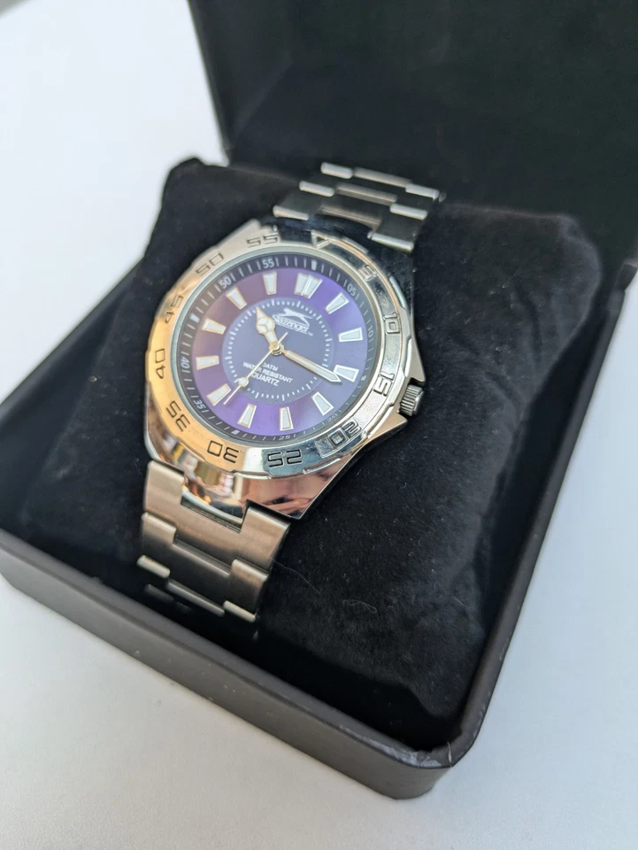 Slazenger Men's Stainless Steel Watch Quartz 3TM SLZ150 Working With Case VGC - Image 1 of 4