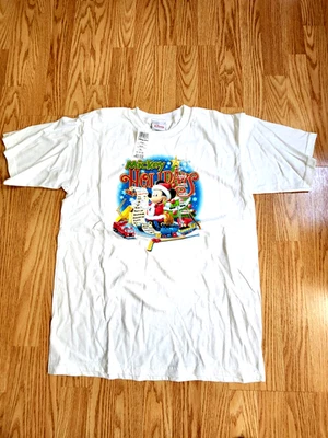 Disney Rare VTG Santa Mickey Holidays Kids Large Xmas T-Shirt Sz L New W/Tags!! - Image 1 of 4