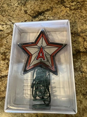 LA ANGELS MLB MEMORY COMPANY CHRISTMAS TREE TOPPER MOSAIC STAINED GLASS STAR - Image 1 of 4