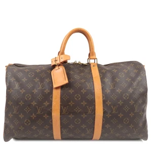 Authentic Louis Vuitton Monogram Keepall Bandouliere 50 Travel Bag M41416 F/S - Picture 1 of 24