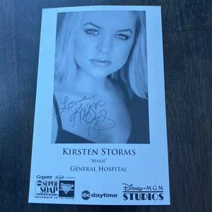 Vintage Disney MGM/ABC Kirsten Storms Maxie Autograph Card Photo General Hospita - Picture 1 of 2