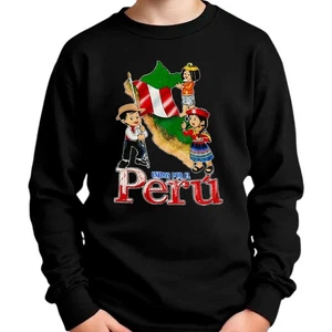 New Peru Flag Peruvian Patriotic Kids Long Sleeve T-Shirt - Picture 1 of 5