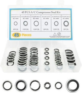 ESEWALAS 45 Pieces A/C Gasket Assortment,Air Conditioning Compressor Port Seal W - Picture 1 of 4