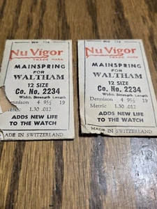 Waltham 12s 2234 .012 Pocket Watch Mainspring Nu Vigor 174 NOS - Picture 1 of 1