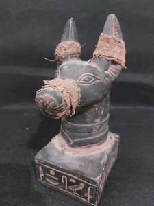 ANCIENT EGYPTIAN ANTIQUITIES Egyptian Statue Of Head Anubis Sitting EGYPT BC - Picture 1 of 10
