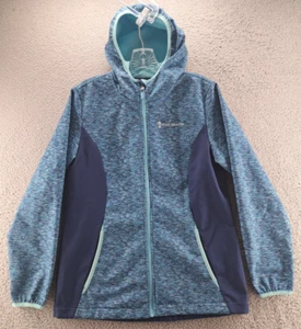 Free Country Jacket Girls XXL 14/16 Blue Navy Heatheres Hooded Fleece Full Zip - Picture 1 of 13