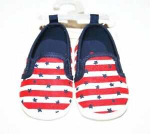 Old Navy Crib Shoes Flats 3-6 6-12 MONTHS Flag JULY 4TH Stars American Flag