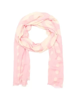 Bufanda oblonga Kate Spade New York lunares burbujas viscosa rosa crema Foto 1 de 4