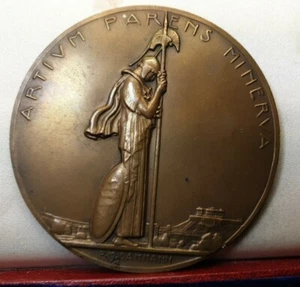 PREMIO FRANCÉS 1935 ART DECO de bronce por medalla Dammann 81 mm academia de artes almirante  - Imagen 1 de 3