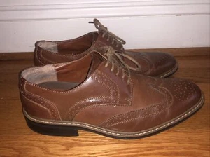 Penguin Men's Size 9.5 Brown Oxford Wingtip Dress Shoes By Munsingwear Great - Picture 1 of 5