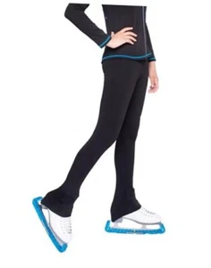 Figure Skating Pants Girls High Waist Leggings Skate Training Wear 4-5T Black - Picture 1 of 8