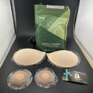 Adhesive Bra Size A. Invisible Push Up Strapless Bra With Nipple Covers - Picture 1 of 1