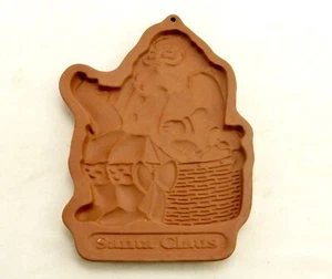 Molde de galletas de Navidad de Santa Claus, cerámica Longaberger, 1992, con receta de chocolate - Imagen 1 de 11