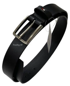 Tommy Hilfiger Mens Layton Leather Belt 3.5, AM04080 85-110CM, 34-44 inch_ Black