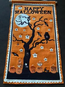 Pottery Barn Kids Halloween Countdown Advent Calendar Orange Felt Tree Hanging - Picture 1 of 2