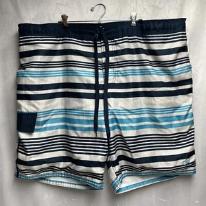 Ocean Pacific 3XL (48-50) Striped blue & Gray swim trunks shorts Beach Summer - Picture 1 of 9