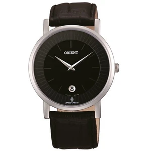 Orologio orient uomo pelle nero analogico da polso watch al quarzo quartz data - Imagen 1 de 2