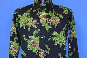 CAMISA DISCO DE COLECCIÓN AÑOS 70 SAFARI JUNGLE HOJA JAGUAR CUELLO TODO ESTAMPADO MEDIANA M - Imagen 1 de 5