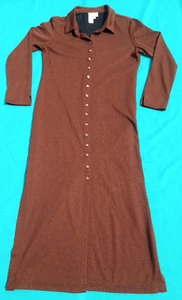 Coldwater Creek Damen Maxikleid Knopfleiste Langarm Braun M - Bild 1 von 17
