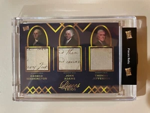 GEORGE WASHINGTON, ADAMS, JEFFERSON 2022 PIECES OF THE PAST HANDWRITTEN RELIC - Picture 1 of 2