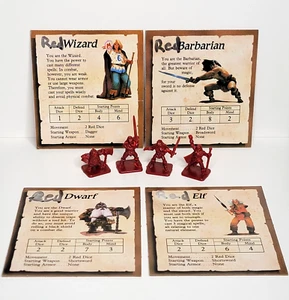 Vtg Hero Quest 1990 - Parts - Lot of 4 Heroes w/ cards - COSMETICALLY FLAWED - Picture 1 of 16