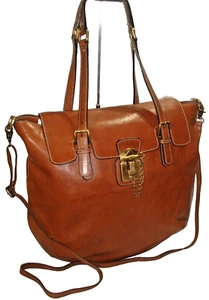 Dolce&Gabbana Lovely Miss Privee Brown Leather Tote Shoulder Bag + D&G Strap EUC - Picture 1 of 16