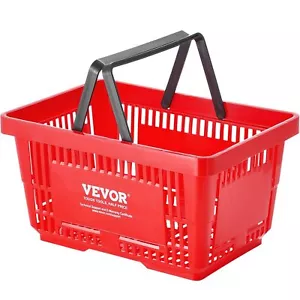 Set of 12 Shopping Basket 24L Durable Plastic Grocery Basket with Handle&Stand - Picture 1 of 7