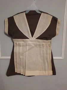 Vintage Kleidernadelhalter Kleidersack Handarbeit braun mit Schürze - Bild 1 von 7