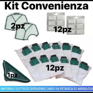 Folletto 12 Sacchetti VK 140 VK 150 + 2 Griglie Motore + 12 Profumi + S.Spazzola - Foto 1 di 1