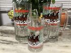 Lot Vintage Budweiser Clydesdales 1989 Christmas Holiday Bar Mugs Man Cave