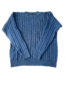 Brooks Brothers 100 % Baumwolle Zopfmuster Pullover - Blau Large - Bild 1 von 12