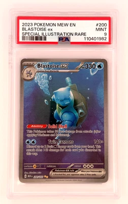 2023 POKEMON MEW EN-151 SPECIAL ILLUSTRATION RARE #200 BLASTOISE EX PSA 9 - Image 1 of 2