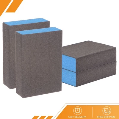 Pacote com 4 blocos de esponja de lixa 2000-2500 grãos bloco de lixa 100x70x25mm marrom azul - Imagem 1 de 4