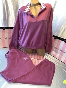 Victoria Secret PINK Zip Up Sweatshirt And Joggers Pants Logo XL - Picture 1 of 2