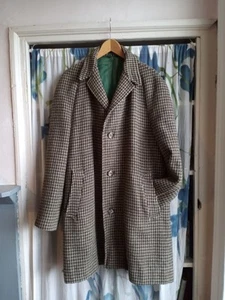 Vintage 1960s Harris Tweed Walking Coat UK 42-44R Good Condition - Picture 1 of 12