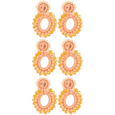  3 Pairs Ohrringe Für Damen Tropfen Handgefertigte Perlenohrringe - Bild 1 von 4