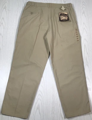 Vintage Lee Chino Pants Men 40x30 Beige Cotton Casuals Elastic Waist Preppy New - Image 1 of 4