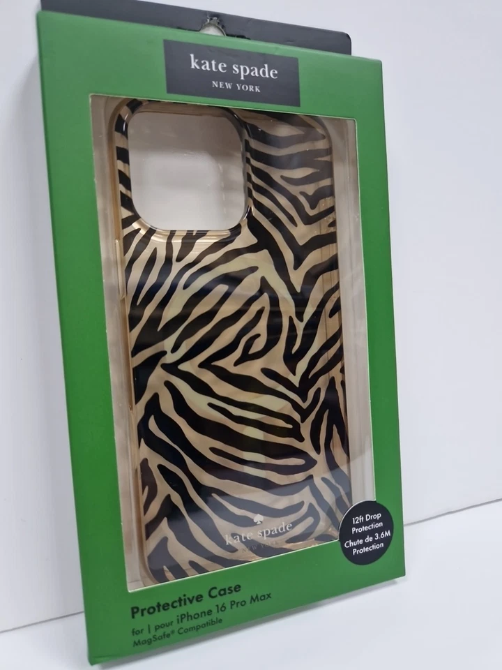 Kate Spade 16 Pro Max Case Magsafe Protective Cover Zebra Print RRP £53 - Image 1 of 4