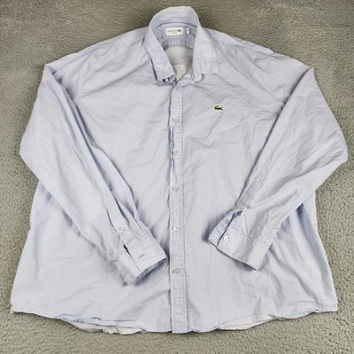 Lacoste Shirt Mens Extra Large 48 Blue Slim Fit Long Sleeve Button Up - Image 1 of 4