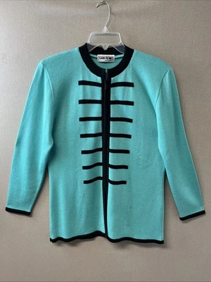 Вязаный кардиган San Remo с молнией спереди и черными горизонтальными полосами размер L D1208340 - Изображение 1 из 4