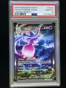 2023 PSA 10 Pokemon Crown Zenith Hatterene VMAX arte completo GG47/GG70 tarjeta gema como nueva - Imagen 1 de 2