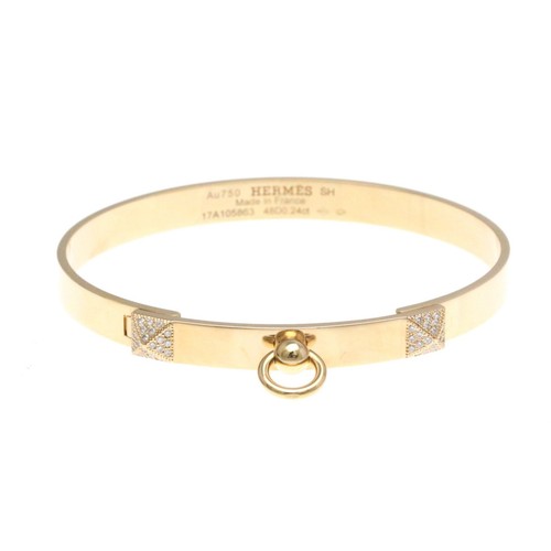Hermès Collier De Chien Bracciale Oro Rosa Gioielli Autentici