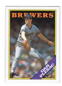 1988 Topps Dan Plesac & Bonus Card Steve Kiefer Milwaukee Brewers - Picture 1 of 2