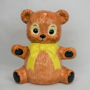 Vintage Teddy Bear with Bow Cookie Jar, Signed Turner 9-3900 - Picture 1 of 8