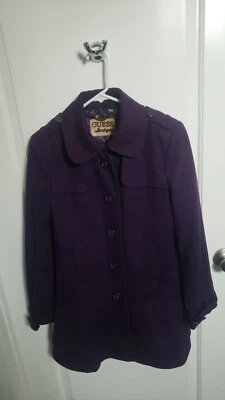 Guess Purple Wool Blend Coat Size Small EUC - Image 1 of 4