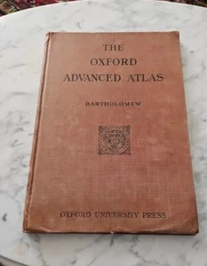1942 THE OXFORD ADVANCED ATLAS ◇ BARTHOLOMEW OXFORD UNIVERSITY PRESS ◇ HARDCOVER - Picture 1 of 9