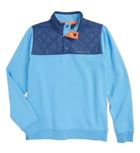 Vineyard Vines Boys Performance Quilted Pullover Shep Shirt Ocean Breeze L Large - Picture 1 of 4