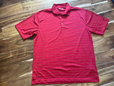 Nike Golf Nike FIT DRY Short Sleeve Polo Shirt Red Striped Size L Mens Clothing