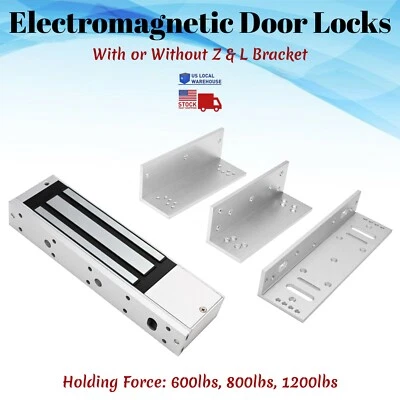 ELECTRO-STORE4U Electric Magnetic Door Lock Access Control 12V Z & L Bracket 600 800 1200 lbs